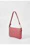 Women's Monogram Armani Eagle Printed Red Shoulder Bag with Inner Pocket and Detachable Short Strap - 2