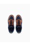Men's Round Toe Lace-Up Rubber Sole Leather Navy Blue Sneaker - 5
