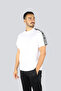 Men's Regular Fit Round Neck Short Sleeve White T-Shirt with Logo Stripe on the Shoulder - 2