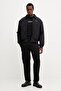 Men's Shirt Collar Long Sleeve Zipper Closure Pocket Detail Black Jacket
