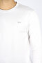 Men's Crew Neck Long Sleeve Cotton Slim Fit White T-Shirt - 2