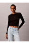 Women's Cotton Crew Neck Long Sleeve Black T-Shirt