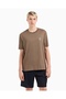 Men's Regular Fit Cotton Round Neck Ea Logo Short Sleeve Beige T-Shirt