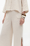Women's Crinkle Linen Slit Pants - 5