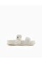 Women's Metallic Ax Logo High and Comfortable Sole White Sandals