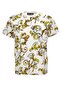 Men's Round Neck Short Sleeve Cotton Graphic Patterned White-Gold T-Shirt