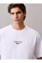 Men's Crew Neck Short Sleeve Slim Fit Ck Summer Pattern White T-Shirt - 5