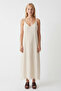Women's Ecru Crinkle Linen Strap Dress
