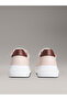 Women's Leather Laced Flat Sole Round Toe Ck Patterned Pink Sneaker - 4