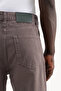 Men's Soft Surfaced Baggy Relaxed Jean Trousers Stone - 4