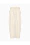 Women's 100% Cotton Elastic Waist Comfortable Fit Wide Leg Ecru Trousers - 5