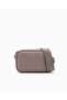 Women's Leather Single Zipper Closure Strap Brand Text Patterned Beige Shoulder Bag