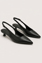 Kitten Women's Matte Black Pointed Toe Stiletto Short Heeled Shoes 4 cm - 4