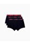 Men's Elastic Waist Cotton Slim Fit 3-Piece Black1 Boxer