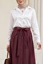 3964 Lightweight Drapey Satin Shirt - White - 2