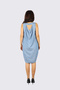 Women's Comfortable Fit Round Neck Strappy Blue Dress - 4