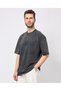 Men's Crew Neck Short Sleeve Lettering Detail Regular Fit Black T-Shirt - 3