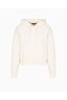Women's Regular Fit Hooded Collar Elastic Waist Long Sleeve Ecru Sweatshirt - 5