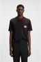 Men's Comfortable Fit Round Neck Embossed Logo Short Sleeve Black T-Shirt