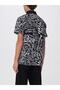 Men's Polo Collar Logo Printed Short Sleeve Black-White Polo Collar T-Shirt - 2