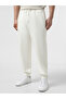 Men's Regular Cut Cotton White Sweatpants with Elastic Waist and Cuffs