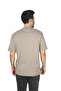 Men's Woven Crew Neck Short Sleeve Casual Beige T-Shirt - 2