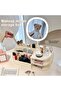 Makeup Organizer with Rechargeable LED Mirror & 2 Drawers - 3