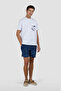 Men's Regular Fit Quick Drying Wave Pattern Navy Blue Swim Shorts with Drawstring Waist - 3