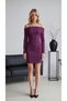 Madonna Collar Mini Dress Slim Fit Long Sleeve Elegant Cut - 3