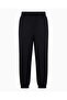 Men's Regular Cut Cotton Black Sweatpants with Elastic Waist and Cuffs - 5