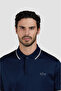 Men's Cotton Brand Logo Short Sleeve Polo Collar Navy Blue Polo Collar T-Shirt - 5