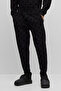 Men's Embossed Skinny Fit Black Sweatpants - 3