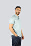 Men's Regular Fit 100% Cotton Short Sleeve Blue Polo Collar T-Shirt - 2
