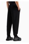 Men's Relaxed Fit Cotton Sweatpants with Elastic Waist and Cuffs in Black - 3