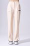 Women's High Waist Woven Fabric Comfortable Casual Cream Pants - 4