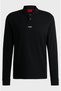 Men's Polo Neck Long Sleeve Cotton Relaxed Fit Black Polo Neck T-Shirt - 5