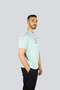 Men's Short Sleeve Crew Neck Three Fish Pattern Blue T-Shirt - 2