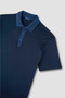 Men's Regular Fit 100% Cotton Short Sleeve Navy Blue Polo Collar T-Shirt - 4