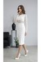 Transparent Detailed V-Cut Midi Dress - White - 4