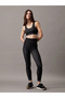 Women's Slim Fit Black Sports Tank Top with Elastic Waist and Brand Logo - 4