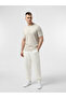 Men's Regular Cut Cotton White Sweatpants with Elastic Waist and Cuffs - 2