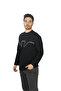 Men's Cotton Logo Detailed Comfortable Black T-Shirt - 2