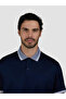 Men's Regular Fit Collar and Sleeves Striped Cotton Short Sleeve Navy Blue Polo Neck T-Shirt - 3