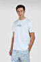 Men's 100% Cotton Regular Fit Shark Logo Short Sleeve White T-Shirt