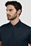 Men's Polo Collar Regular Fit Cotton Short Sleeve Blue Polo Collar T-Shirt - 4