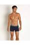 Men's Comfortable Cut Navy Blue Boxer Briefs with Elastic Waistband and Logo