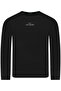 Men's Cotton Long Sleeve Woven Daily Use Black Sweatshirt