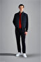 Men's Woven Fabric Regular Waist Straight Model Black Trousers - 4