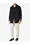 Men's Brand Logo Long Sleeve Comfortable Navy Blue Coat - 2