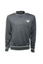 Men's Cotton Woven Fabric Brand Logo Gray Sweater